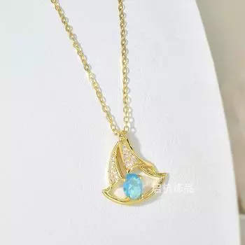 Ожерелье Парус Женское Простое Повседневное Личность Микровставка Циркон Подвеска Та же Бижутерия