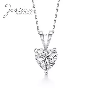 Ожерелье-пасьянс с бриллиантами в форме сердца из стерлингового серебра 925 пробы для женщин