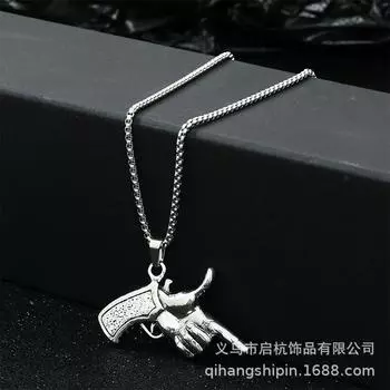 Ожерелье-пистолет на палец Модное Универсальное Хип-хоп Мужское Длинное Цепочка для свитера Аксессуары