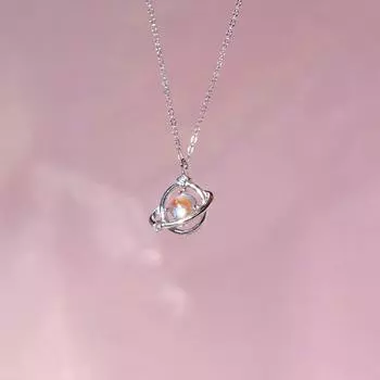 Ожерелье Planet, женское, легкое, роскошный дизайн, симфония, глазурованная звезда, ключичная цепочка из нержавеющей стали, мечта, окружающий Сатурн, цепочка