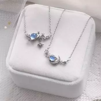Ожерелье «Планета», Женский нишевый дизайн, чувство простоты, света, роскоши, голубой звезды, луны, ключицы, летняя цепочка «Я так болезненна»