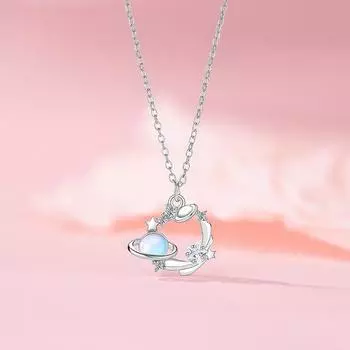 Ожерелье «Планета» женское легкое роскошное модное темпераментное звездное цирконие из нержавеющей стали ключичная цепочка