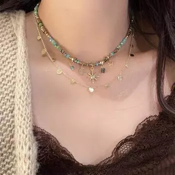 Ожерелье-подсолнух в этническом стиле Майяра, женское, нишевое, с бисером, высокого класса, сложенное, надеваемое в стиле ретро, на шею, на ключицу, цепочка для свитера