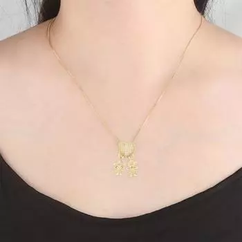 Ожерелье-подвеска для сына и дочки, цирконий, подвеска для любящих семей для девочек и мальчиков, ожерелье-цепочка, ювелирные изделия, подарок на день матери