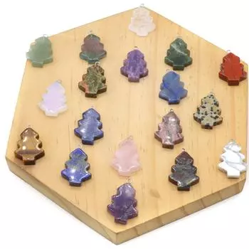 Ожерелье-подвеска из натурального камня унакит/агаты в форме сосны, подвеска в форме сосны для женщин, изготовление ювелирных изделий, браслет, ожерелье, аксессуар Rose Quartz/20x25mm