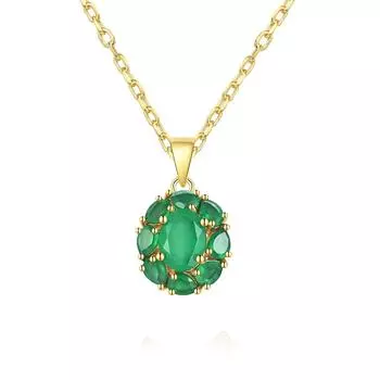 Ожерелье-подвеска из натурального зеленого агата 3,6 карата, серебро 925 пробы, изысканные украшения для женщин, хороший подарок зелёный