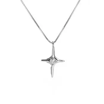 Ожерелье-подвеска из стерлингового серебра 925 пробы с цирконием и крестом для женщин, свадебная вечеринка, модные ювелирные изделия, подарок, колье, колье Dz380