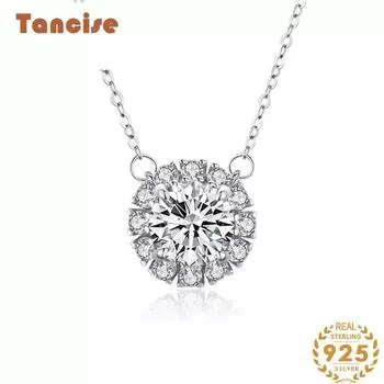 Ожерелье-подвеска Tancision S925 из стерлингового серебра с трансграничной микроинкрустацией, женская цепочка на ключицу холодного ветра. серебряный