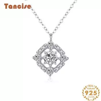 Ожерелье-подвеска Tancision S925 из стерлингового серебра с трансграничной микроинкрустацией, женская цепочка на ключицу холодного ветра. серебряный