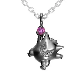 Ожерелье Pokemon Gengar, серебро, унисекс, популярный аксессуар, ювелирные изделия, подарок [U-Treasure] (Черный вер.) Мужские женские