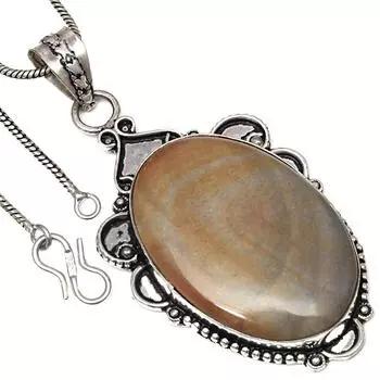 Ожерелье Полиграмма Яшма Драгоценный Камень Ручной Работы Антикварные Украшения 3.25