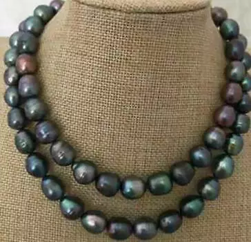 Ожерелье Pretty Natural из натурального таитянского черного жемчуга в стиле барокко диаметром 8–9 мм, 34 дюйма