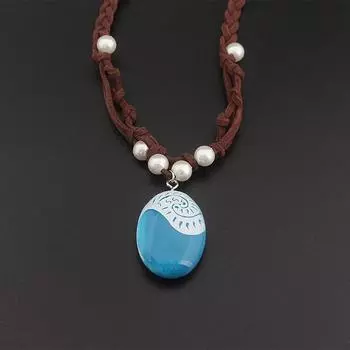 Ожерелье принцессы Моаны из аниме фильма, косплей, плетеная кожаная веревка ручной работы, ожерелье для женщин и девочек, ювелирные изделия, аксессуары