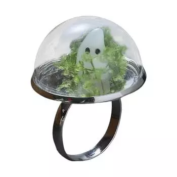 Ожерелье Привидение Светящееся в темноте Привидение в бутылке Кулон Ожерелье и Серьги Мини Кольцо Привидение Хэллоуинские украшения для Женщин Мужчин C