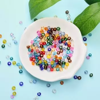 Ожерелье ручной работы, браслет, кулон, посеребренный, 4 мм, 200 шт., изготовление ювелирных изделий своими руками, свободные бусины ярких цветов, 3 мм, 500 шт. 3mm 500pcs разноцветный