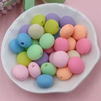 Ожерелье ручной работы, браслет, однотонные ювелирные аксессуары, DIY материал из бисера, 12 мм, плоские круглые бусины, модные 30 шт., резиновые жёлтый