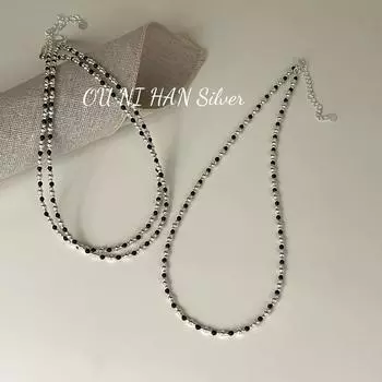 Ожерелье ручной работы из корейского серебра Ounihan S925 с бусинами — элегантное, роскошное и стильное для современных женщин Sterling Silver 925 серебряный