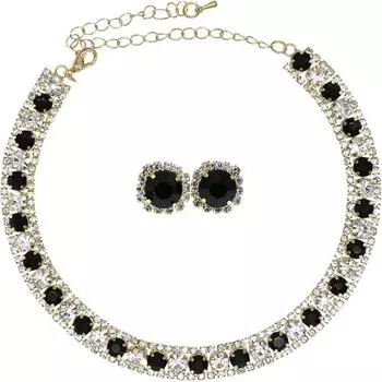 Ожерелье ручной работы из кристаллов, винтажное ожерелье-чокер со стразами, элегантное ожерелье, серьги, комплект, изящный Style 4