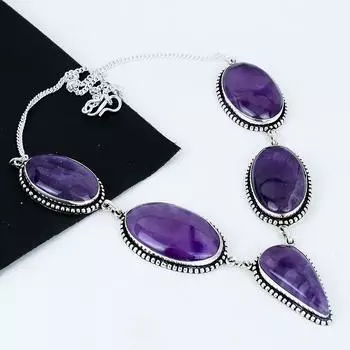 Ожерелье ручной работы из настоящего аметиста из стерлингового серебра 925 пробы, серебряное ожерелье из драгоценного камня, украшения из драгоценного камня аметиста для женщин, для подарков 20