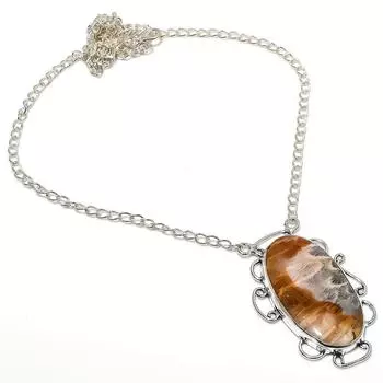 Ожерелье ручной работы из натурального ископаемого коралла из стерлингового серебра 925 пробы 36 дюймов j2N63