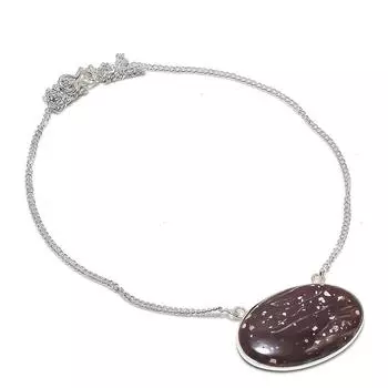 Ожерелье ручной работы из серебра 925 пробы с драгоценными камнями Wild Horse, 18 дюймов, W1S01