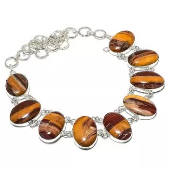 Ожерелье ручной работы из стерлингового серебра 925 пробы с натуральным радужным камнем 18 дюймов i5p50