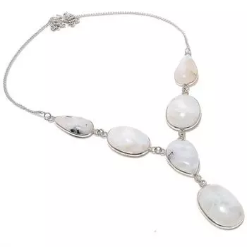 Ожерелье ручной работы из стерлингового серебра 925 пробы с натуральным лепидолитом 18 дюймов h5Q51