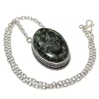 Ожерелье ручной работы из стерлингового серебра 925 пробы с натуральным драгоценным камнем Звезда Галактики 20 дюймов D3j26