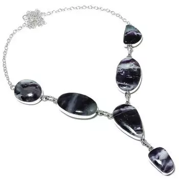 Ожерелье ручной работы из стерлингового серебра 925 пробы с натуральным флюоритом, 18 дюймов, d3R43