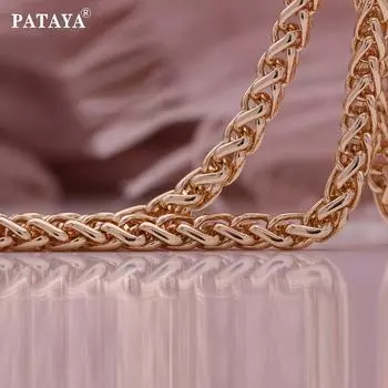 Ожерелье ручной работы PATAYA цвета розового золота цилиндрического диаметра, оригинальное ожерелье ручной работы для женщин и мужчин, цепочка 19CM