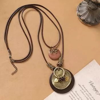 Ожерелье ручной работы, ретро литературная цепочка для свитера, нишевые двухслойные наслоенные женские аксессуары из хлопка и льна