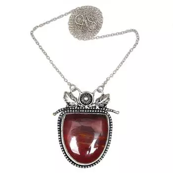 Ожерелье ручной работы с драгоценными камнями из красной яшмы на День матери, 20 дюймов