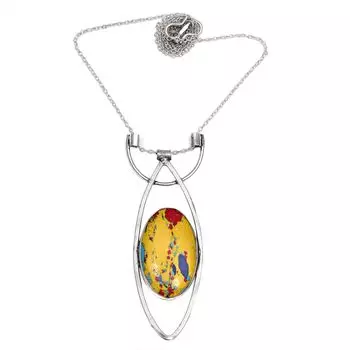 Ожерелье ручной работы с драгоценными камнями из мозаики и яшмы на День матери, 20 дюймов