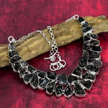 Ожерелье ручной работы с красивым дымчатым топазом и грубыми драгоценными камнями, ожерелье из стерлингового серебра 925 пробы, для подарка на помолвку Adjustable with 18 inches коричневый