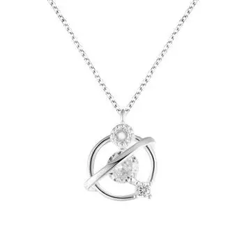 Ожерелье S999 из чистого серебра Fantasy Planet для женщин, легкая роскошь, маленький и высокий класс, цепочка-воротник из чистого серебра 2024 года Adjustable size серебряный