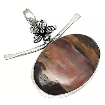 Ожерелье с агатом и драгоценными камнями, подарок ручной работы для нее, серебряные украшения 1,75 дюйма