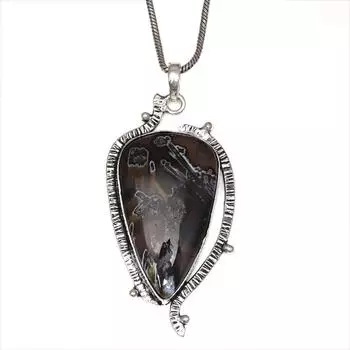 Ожерелье с агатом и драгоценными камнями, ювелирное изделие ручной работы, 2 дюйма