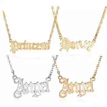 Ожерелье с английской буквой для маленьких девочек, простой художественный кулон с ангелом, цепочка на ключицы, ювелирные изделия для девочек, модные аксессуары 1