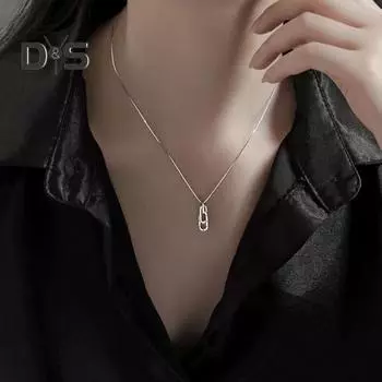 Ожерелье с английской булавкой, медная скрепка, ожерелье с подвеской, женское колье на ключицу, ювелирное украшение, подарок на годовщину дня рождения золотистый