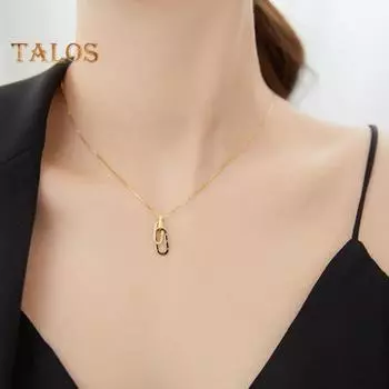 Ожерелье с английской булавкой, медная скрепка, ожерелье с подвеской, женское колье на ключицу, ювелирное украшение, подарок на годовщину дня рождения золотистый