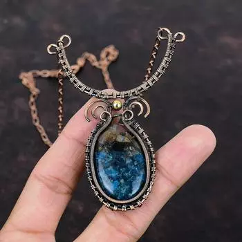 Ожерелье с арбузом и турмалином, медная проволока, ювелирные изделия из драгоценных камней, регулируемое ожерелье, ожерелье ручной работы, ожерелье из медной проволоки для подарка