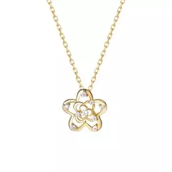 Ожерелье с ажурным цветком из циркона с легким и роскошным темпераментом, цепочка на ключицу с маленьким цветком, милый новый стиль в лесном стиле