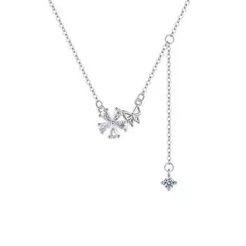 Ожерелье с бабочкой, бабочкой, цветком любви, для женщин, Ins Light, Luxury Niche, универсальная, нежная, с кисточками, снежинкой, ключичной цепочкой