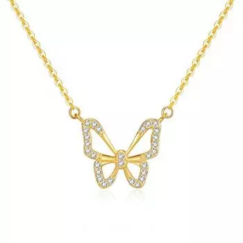 Ожерелье с бабочкой для женщин, японское и корейское, простое и универсальное, мультяшное животное, подвеска, цепочка на ключицу, цепочка на шею