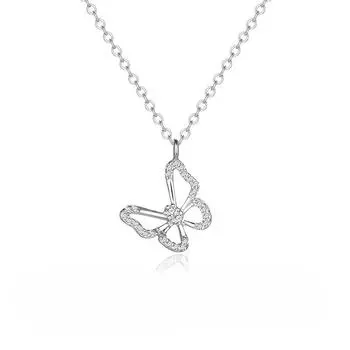 Ожерелье с бабочкой из стерлингового серебра 925 пробы, женское, летнее, с подвеской на холодный ветер, роскошная цепочка на ключицу 925 Silver