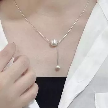 Ожерелье с бахромой из матовых бусин, женская простота, высокое качество, модный нишевый дизайн, персонализированная легкая роскошная цепочка на ключицу