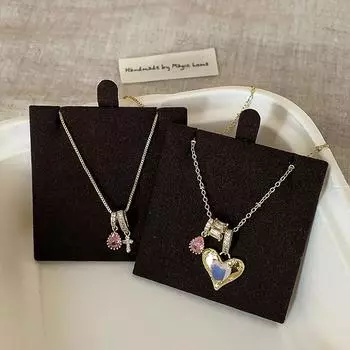 Ожерелье с бахромой в виде розового циркония Love, женское, нишевое, легкое, роскошное, ретро, элегантное, темпераментное, модное, универсальное, цепочка на шею, цепочка на ключицу