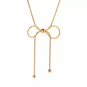 Ожерелье с бантом из нержавеющей стали, без потускнения, модные ювелирные изделия для женщин, аксессуары высокого качества, подарок 2024