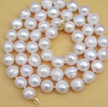 ОЖЕРЕЛЬЕ С БЕЛЫМ БАРОЧНЫМ ЖЕМЧУГОМ ЮЖНОГО МОРЯ 9–10 мм 20 ДЮЙМОВ