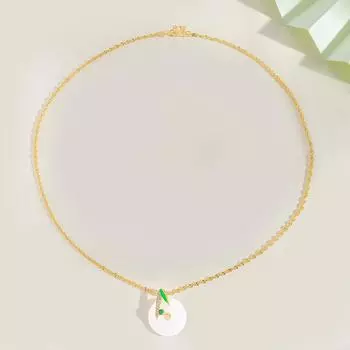 Ожерелье с безопасной застежкой в китайском стиле с бамбуковым листом, женское, в ретро этническом стиле, универсальное, с подвеской из нефрита Хэтянь